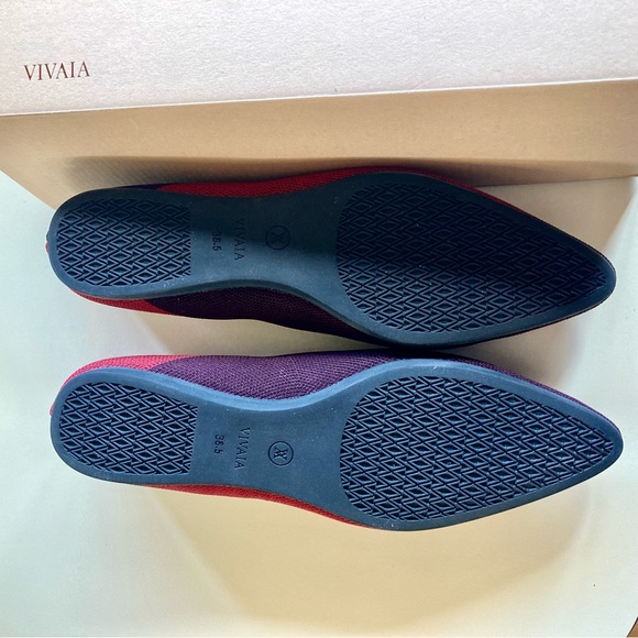 New Vivaia Pointed-Toe Ballet Flats / Burgundy Bordeaux Size 8 - Picture 2 of 5